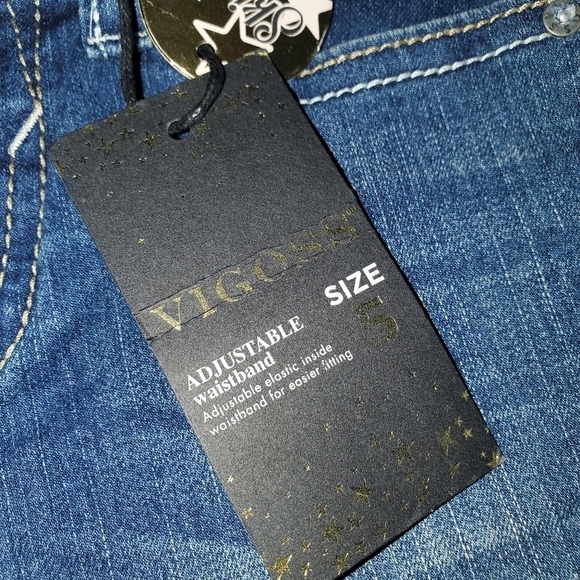 Skinny jeans with kittens embroidered on knees NEW size 5 - Picture 4 of 9